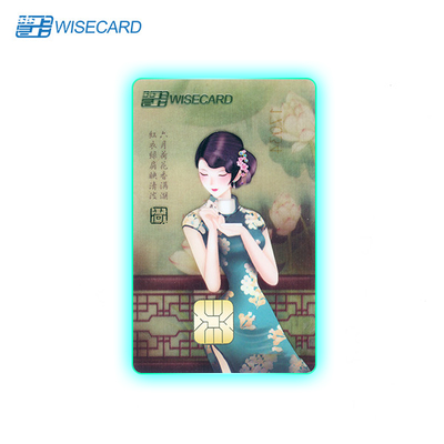 Tarjeta de débito iluminada por LED con brillo de borde de 360 °